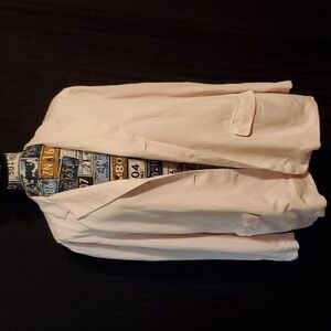 Lands End Soft Pink Damask Blazer Soze 16 Tall